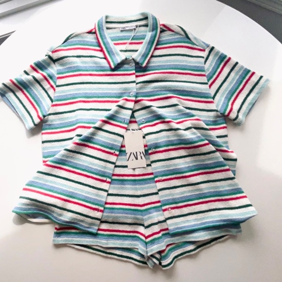 Zara Terry Short and Top Set Size Med/Large NWT - Picture 8 of 8